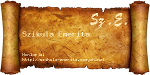 Szikula Emerita névjegykártya